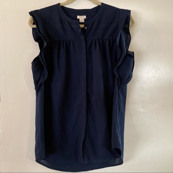 Navy Blue J.Crew Blouse - Picture 1 of 8